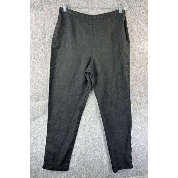 Chicos Design Women’s Black 100% Linen Pants Size 2 Business Casual - Picture 1 of 8